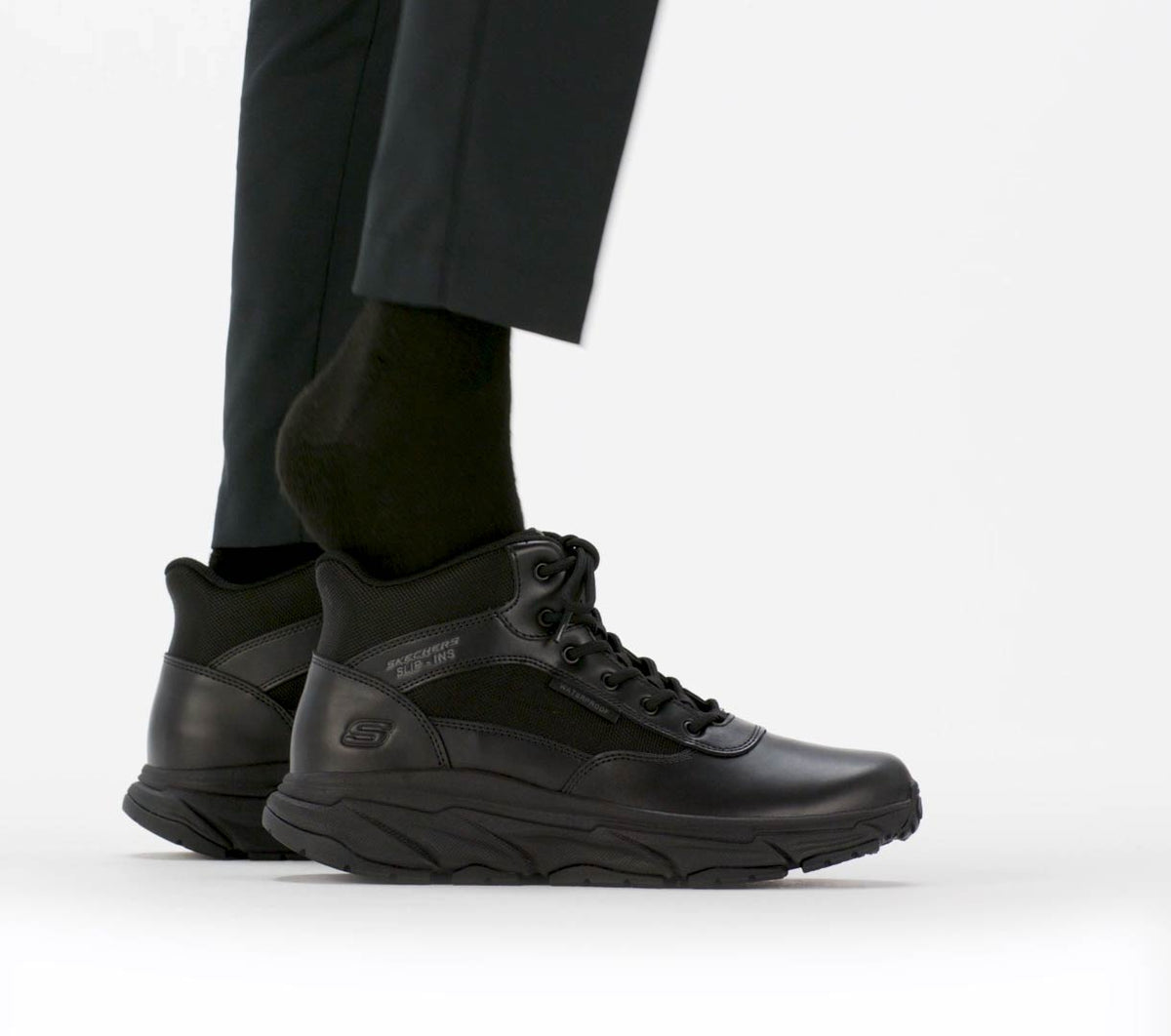 Skechers Men | Skechers Slip-in Work Waterproof Slip-Resistant: D'Lux Journey - Redron