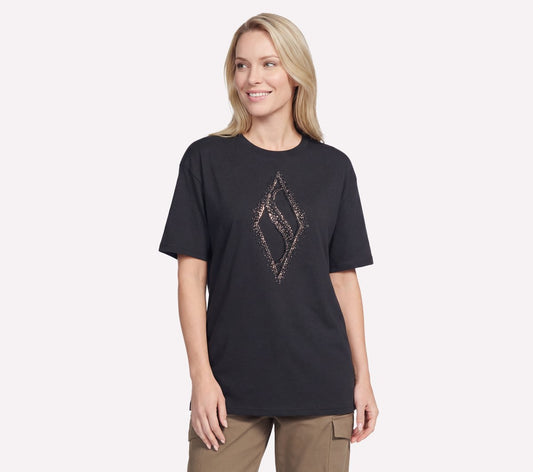 Skechers Women | Gold Splatter Diamond Short Sleeve Tee