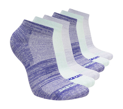 Skechers Kids | 6 Pack Girls' Low Cut Color Stripe Socks